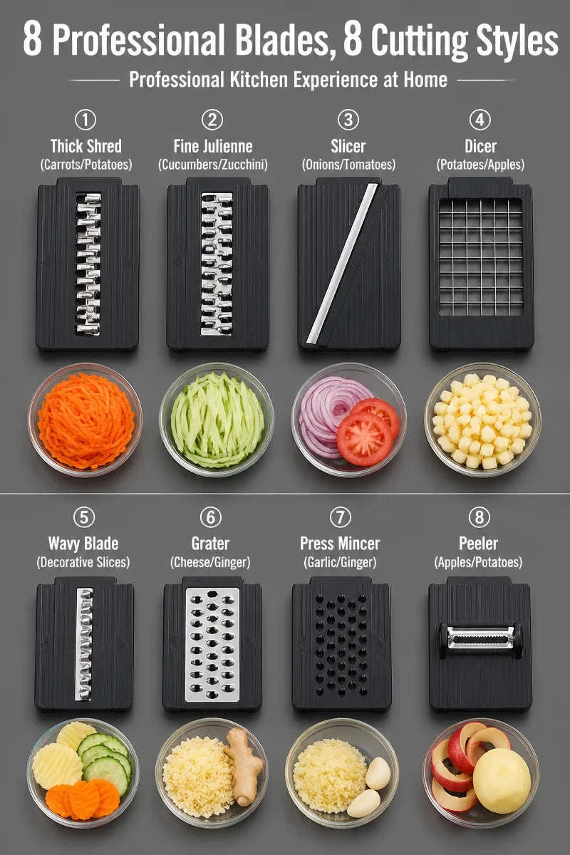 16-in-1 Vegetable Chopper Multi-Blade Kitchen Tool for Fast Prep-green / United States