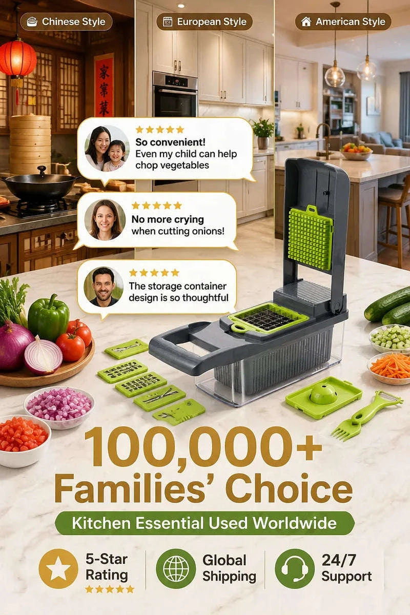 16-in-1 Vegetable Chopper Multi-Blade Kitchen Tool for Fast Prep-green / United States