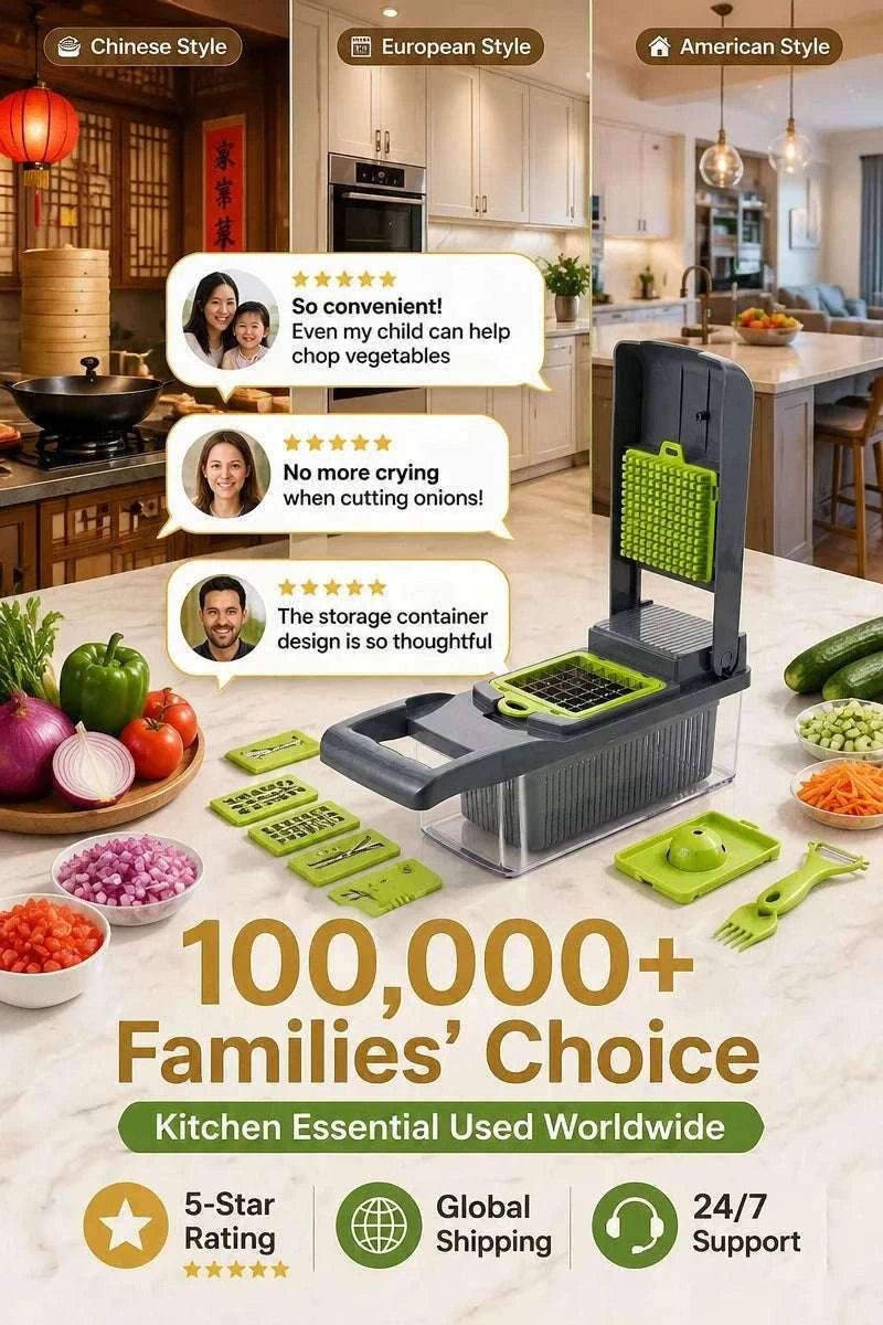 16-in-1 Vegetable Chopper Multi-Blade Kitchen Tool for Fast Prep-green / United States