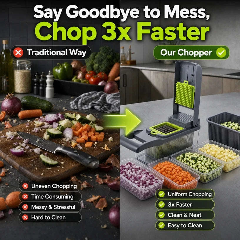 16-in-1 Vegetable Chopper Multi-Blade Kitchen Tool for Fast Prep-green / United States