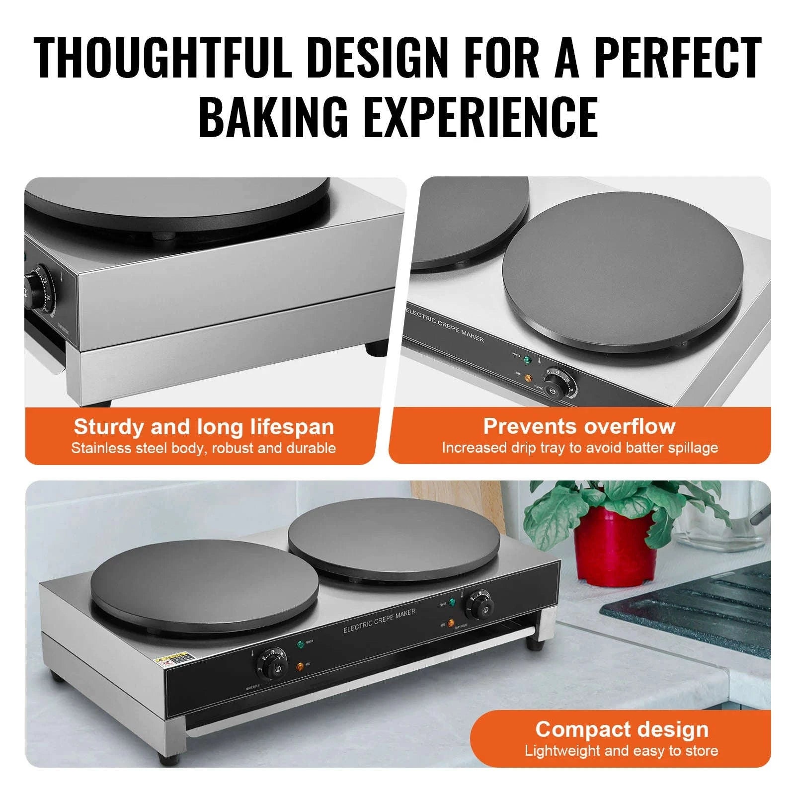16-Inch Electric Double Head Crepe Maker-United States