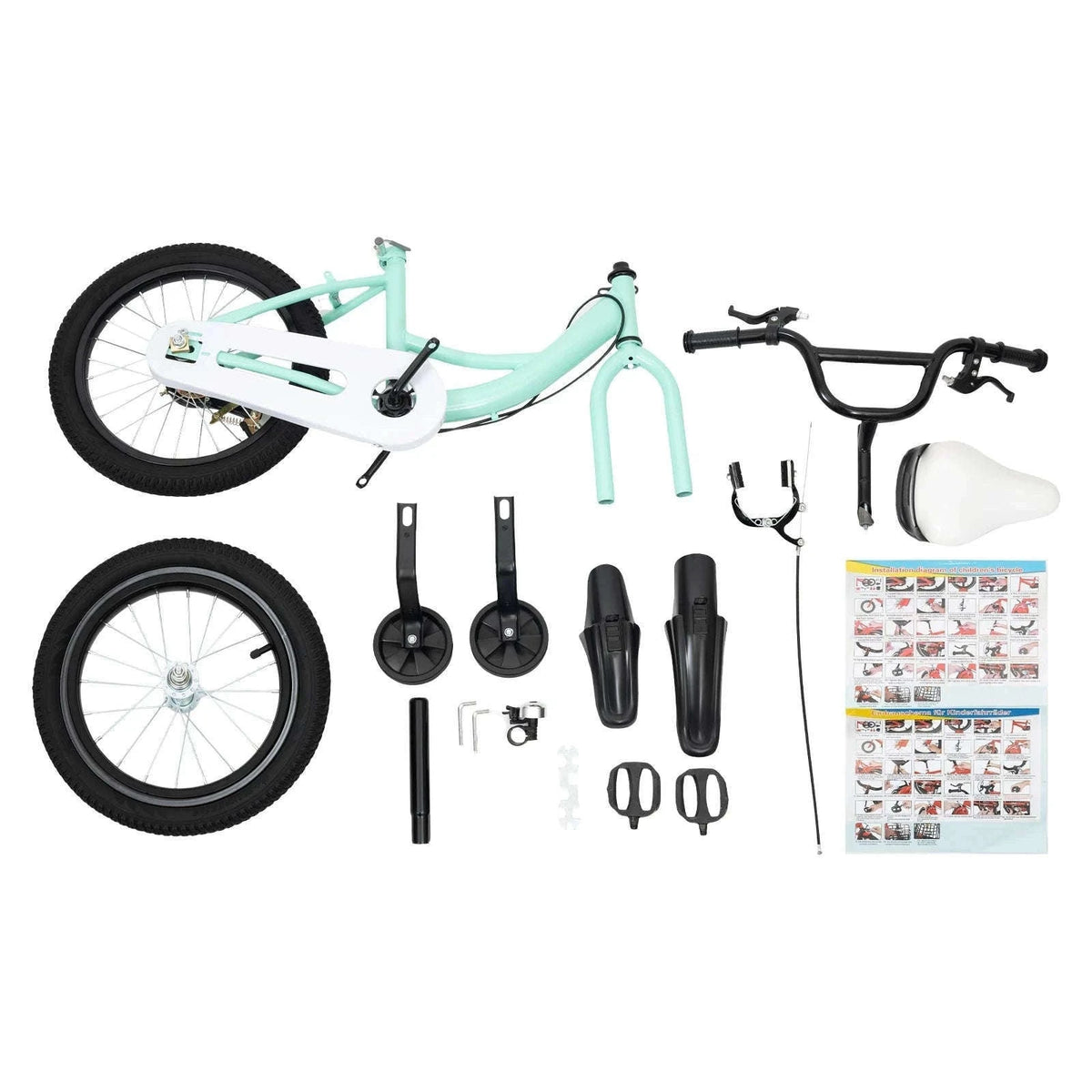 16-Inch Kids Bike Adjustable Height with Dual Brakes-Pink / GERMANY
