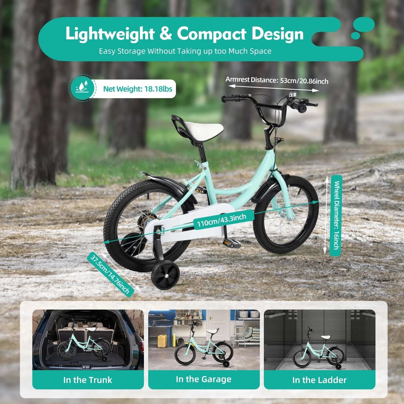 16-Inch Kids Bike Adjustable Height with Dual Brakes-Pink / GERMANY