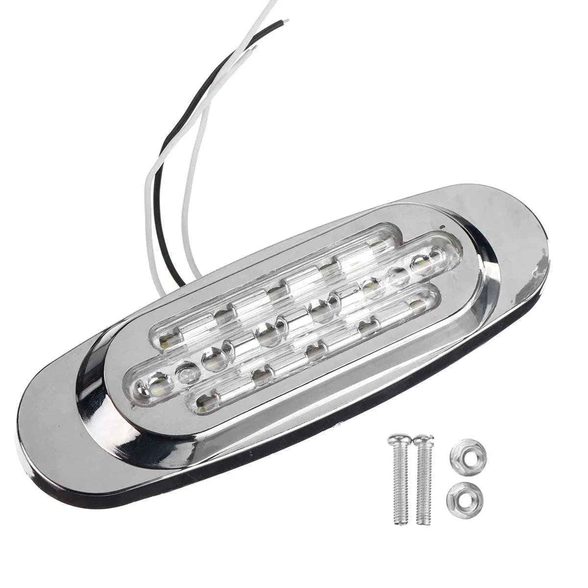 16 LED 12-24V Side Marker Light for Truck Trailer-White / 4PCS