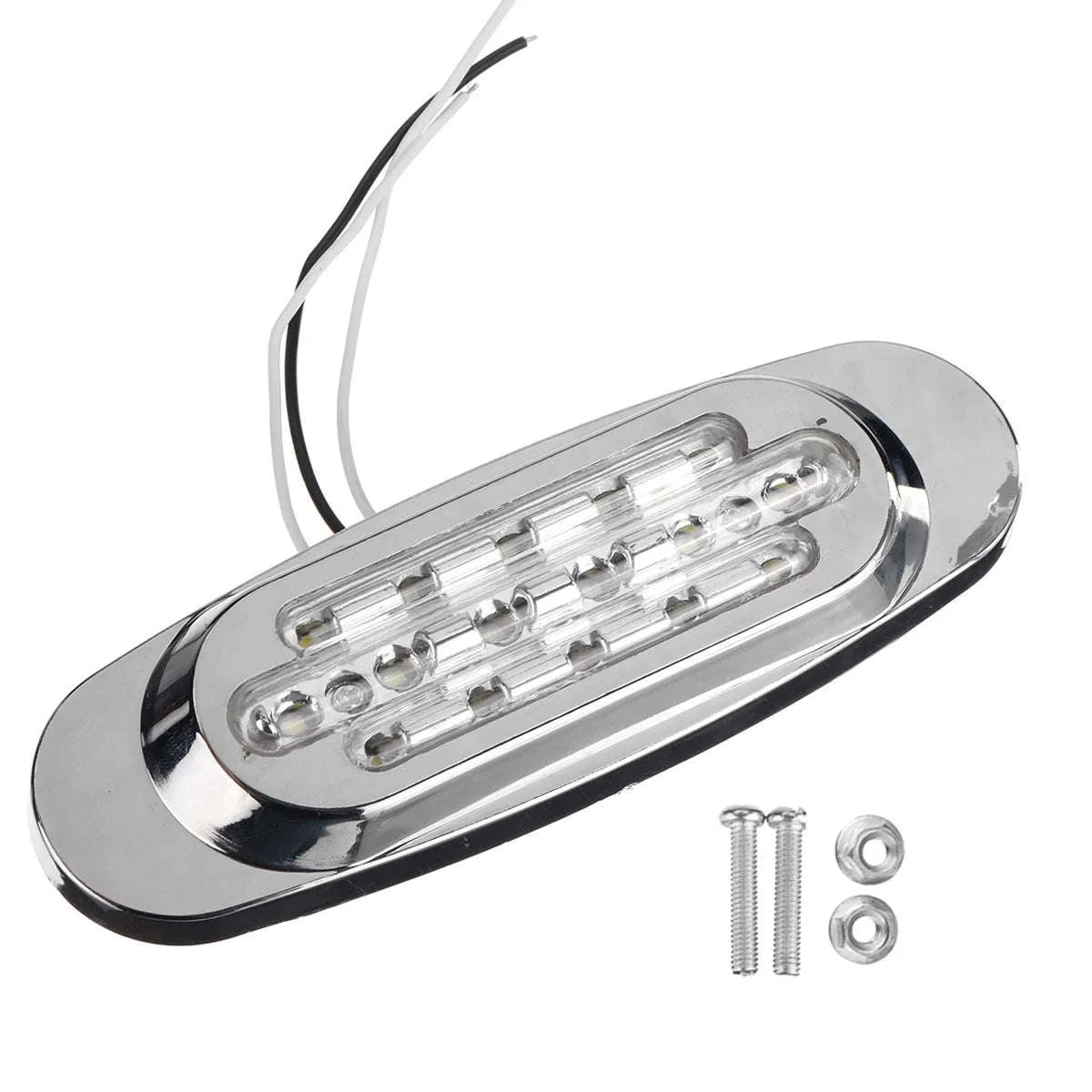 16 LED 12-24V Side Marker Light for Truck Trailer-White / 4PCS