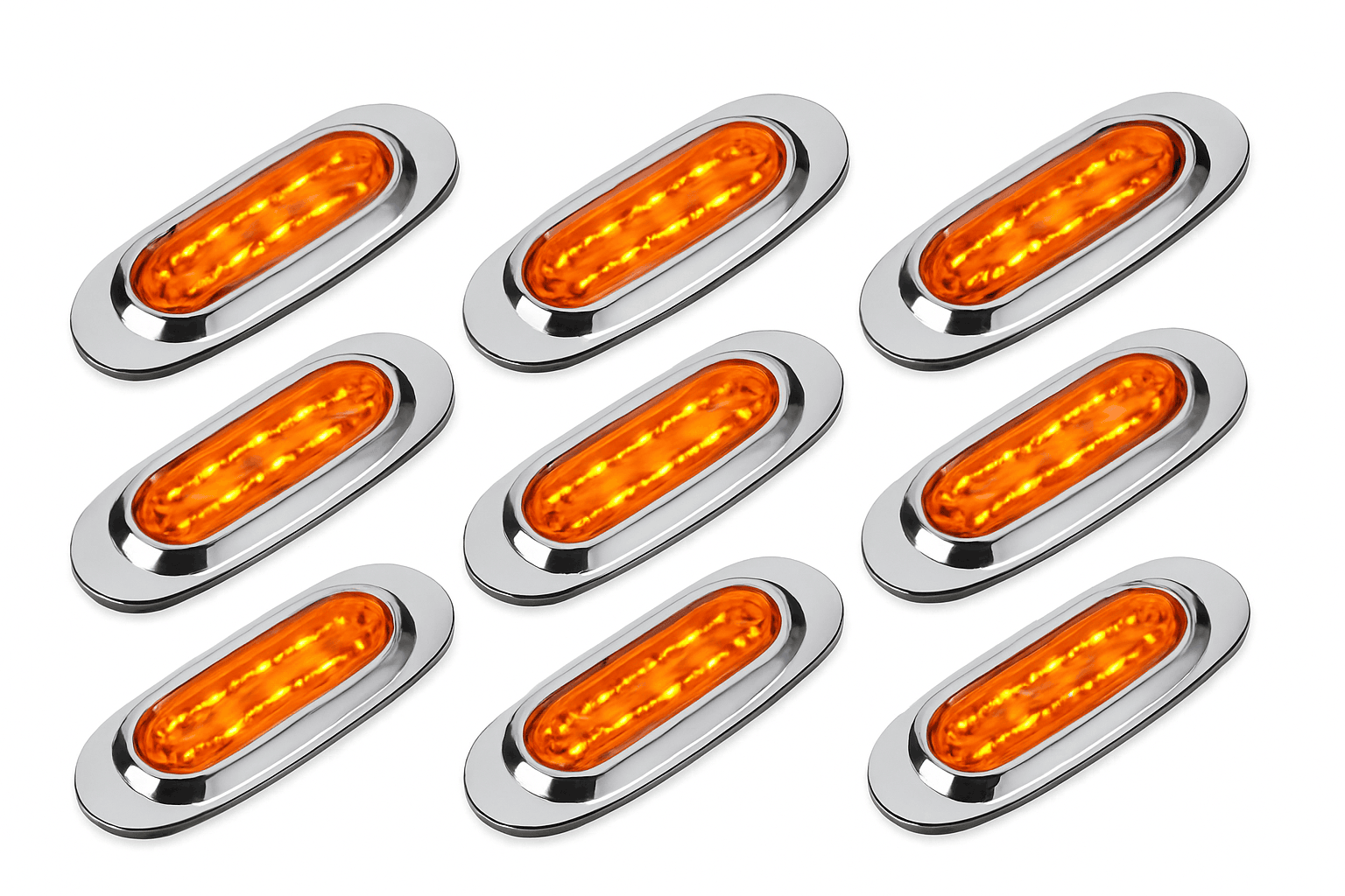 16 LED 12-24V Side Marker Light for Truck Trailer-White / 4PCS