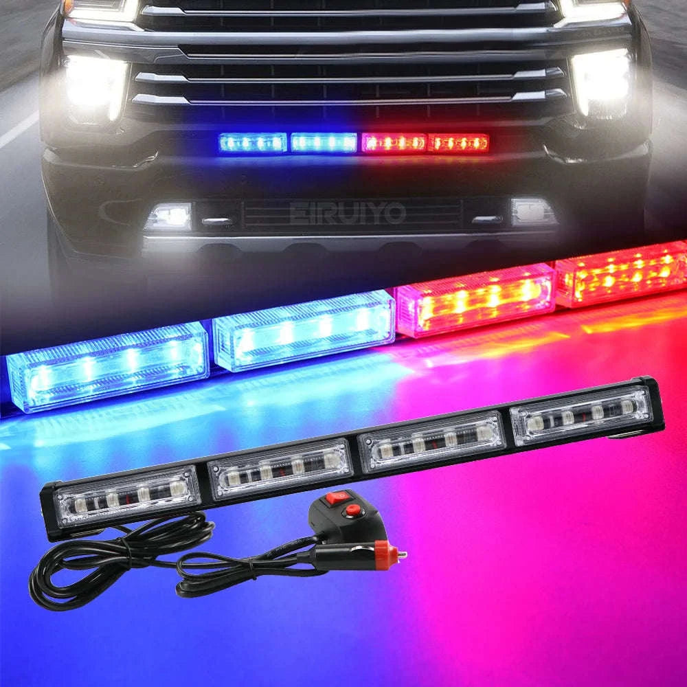 16 LED Strobe Light Bar for Vehicle Emergency Warning-White