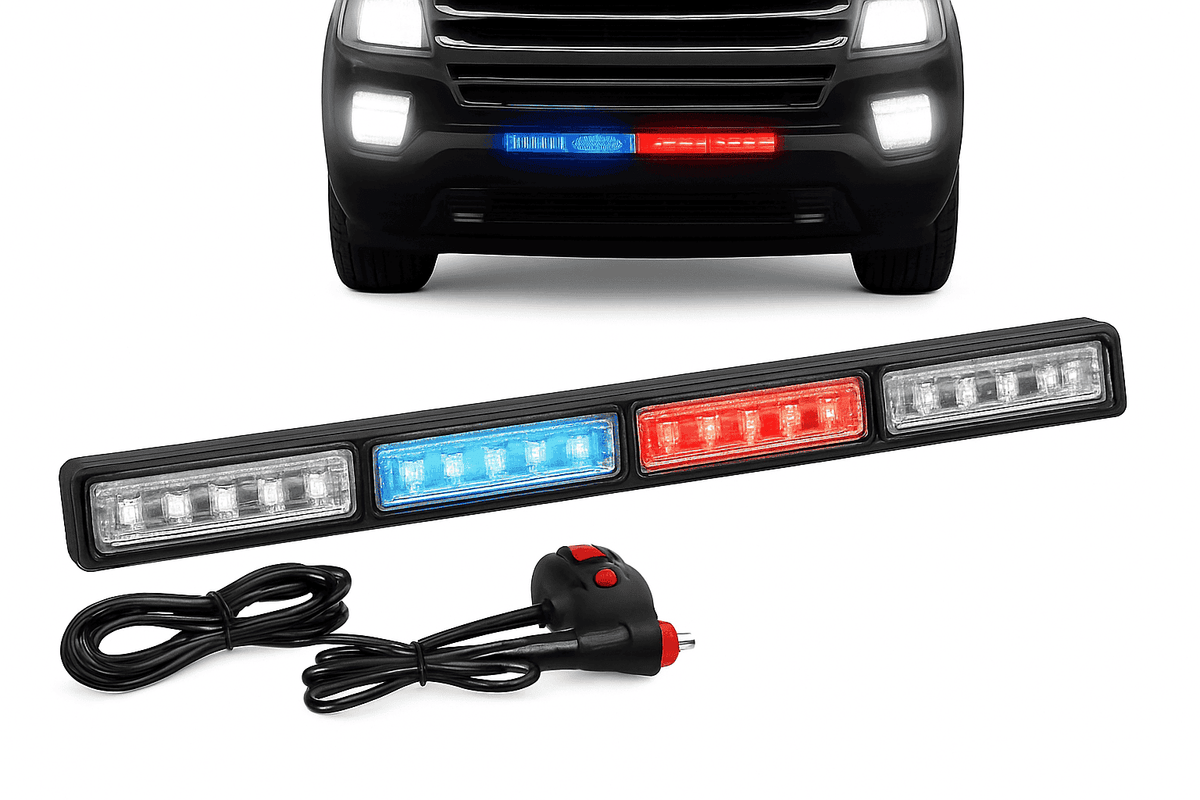 16 LED Strobe Light Bar for Vehicle Emergency Warning-White