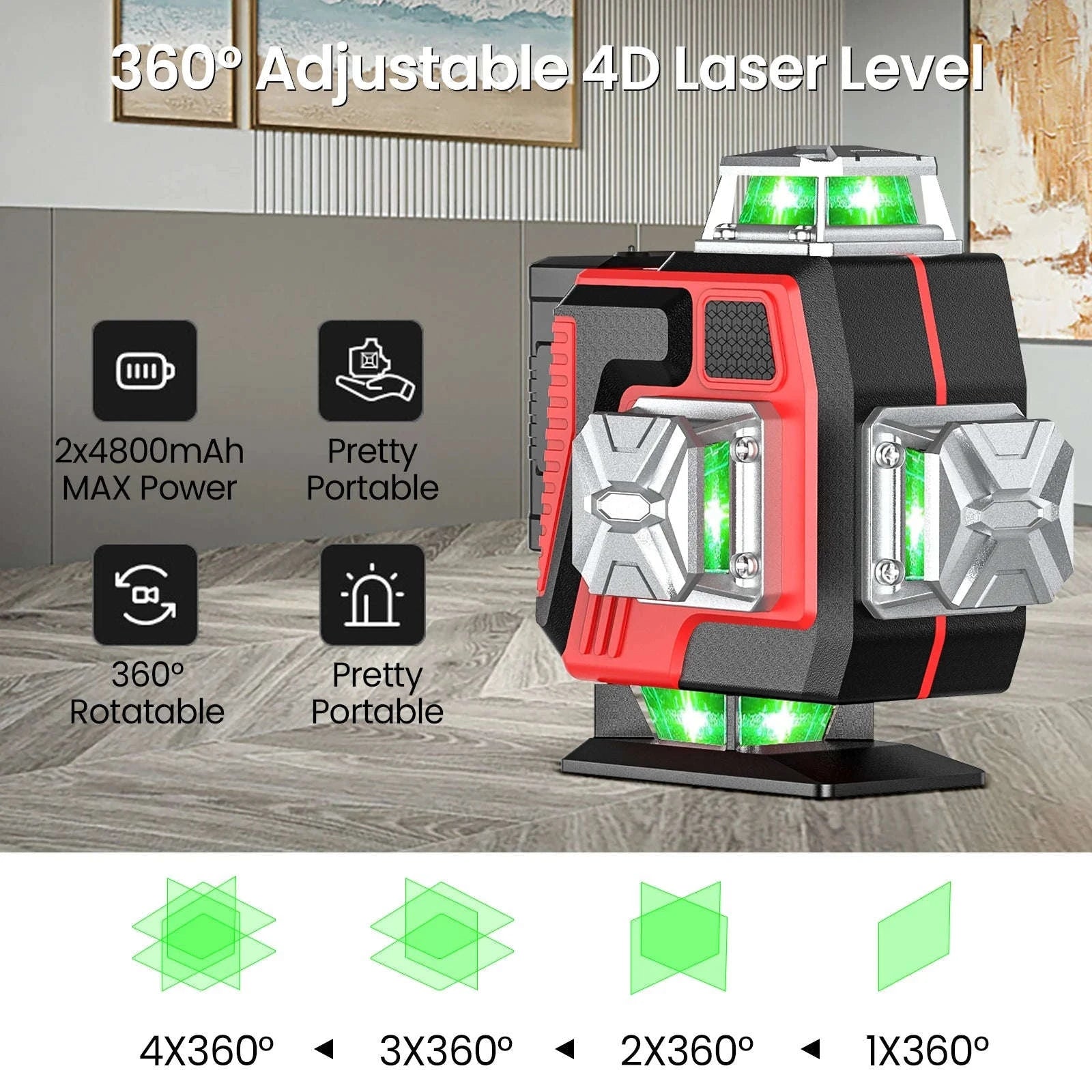 16-Line Green Laser Level with 1.2m Tripod-With Tripod / Poland