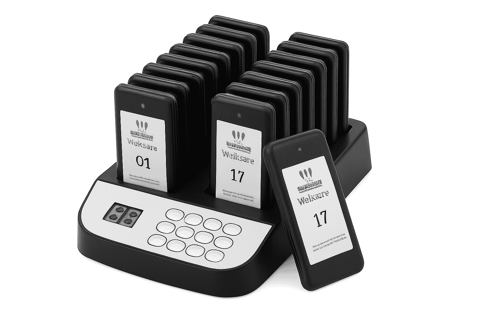 16-Piece Restaurant Pager System with 500m Long Range Wireless Calling-EU 220V / United States