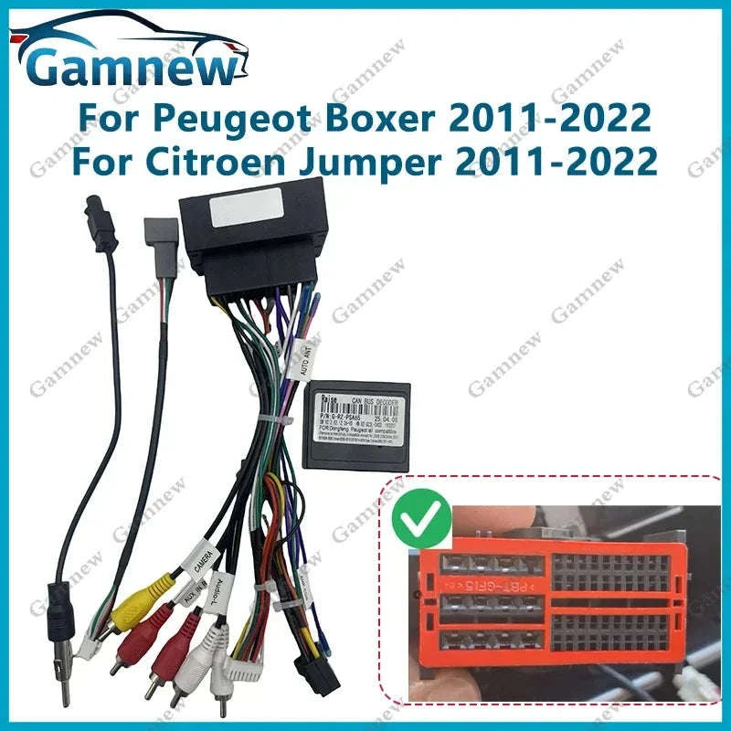 16-Pin Wiring Harness Adapter with Canbus Box for Boxer Jumper 2011-2022-Only Canbus