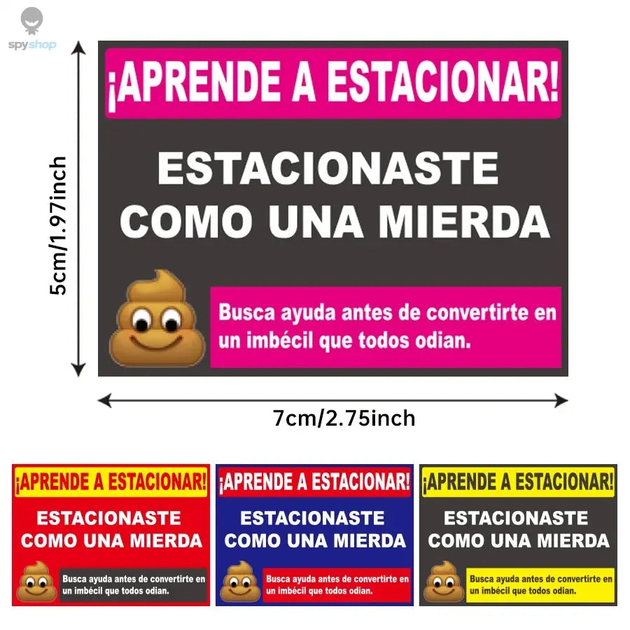 160 Pcs Funny Spanish Parking Warning Stickers , Humorous Car Reminder Labels , Self-Adhesive for Vehicles, Car Stickers Spy-shop.com
