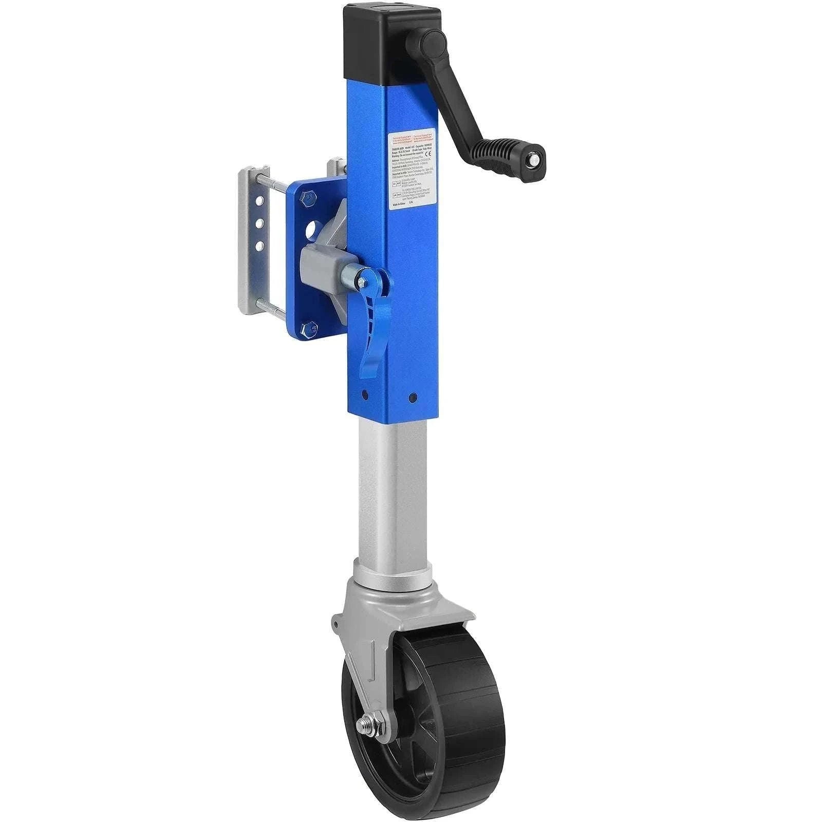 1600 lb Sidewind Trailer Jack with Wheel – Bolt-On, Adjustable Height-1600 lbs / United States