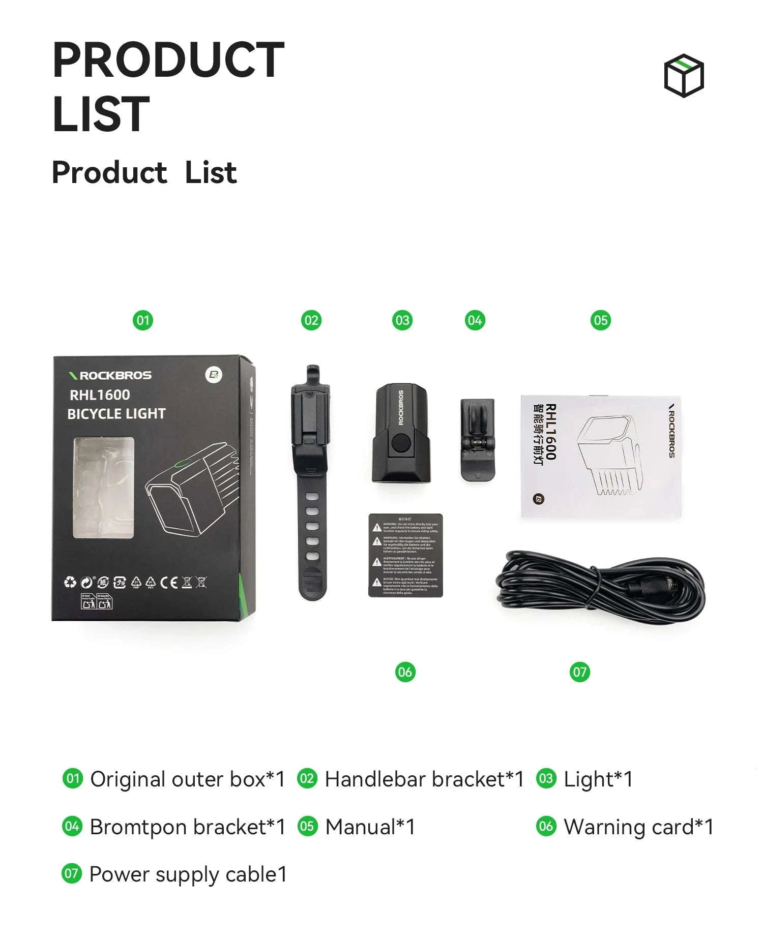 1600LM Bike Front Light IPX5 Waterproof Smart Sensor Headlight-RHL1600