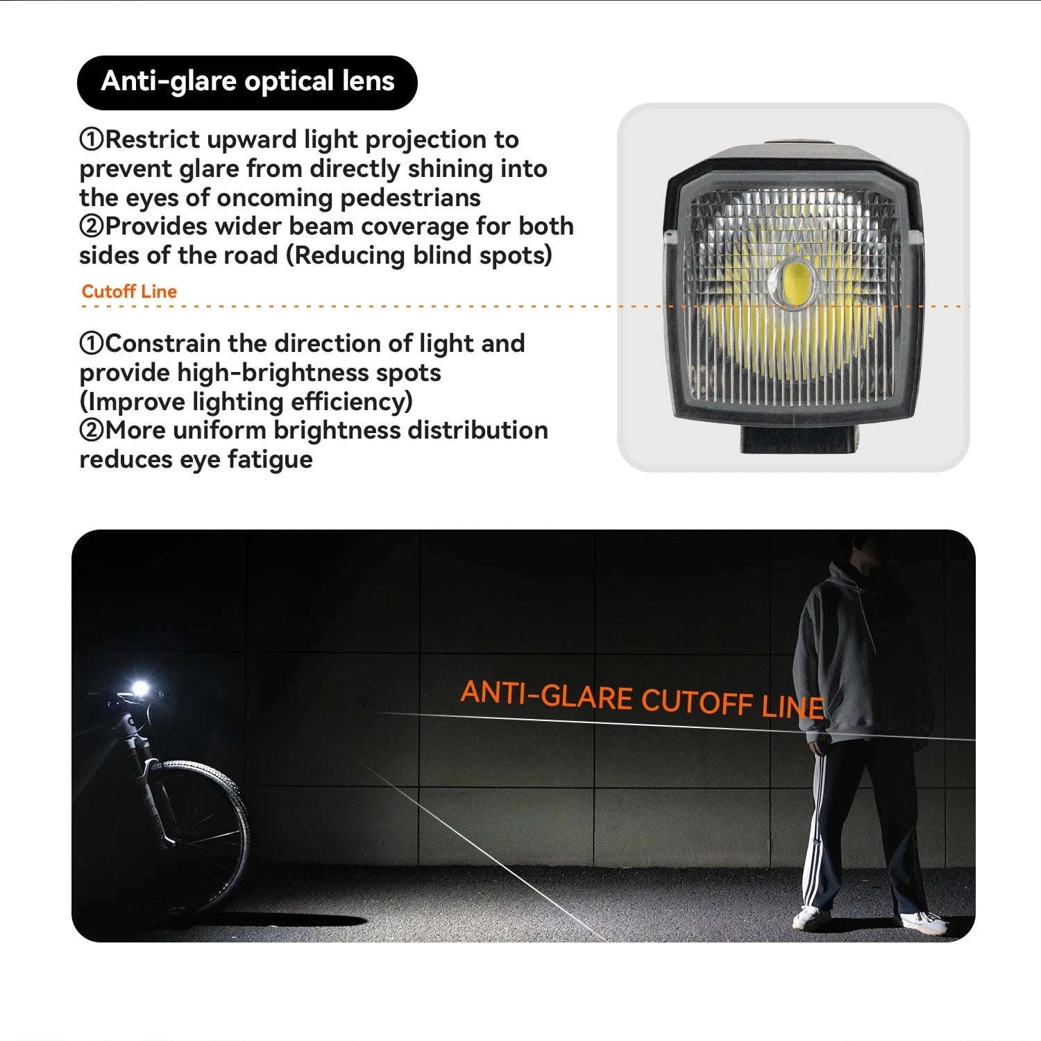 1600LM Bike Front Light IPX5 Waterproof Smart Sensor Headlight-RHL1600