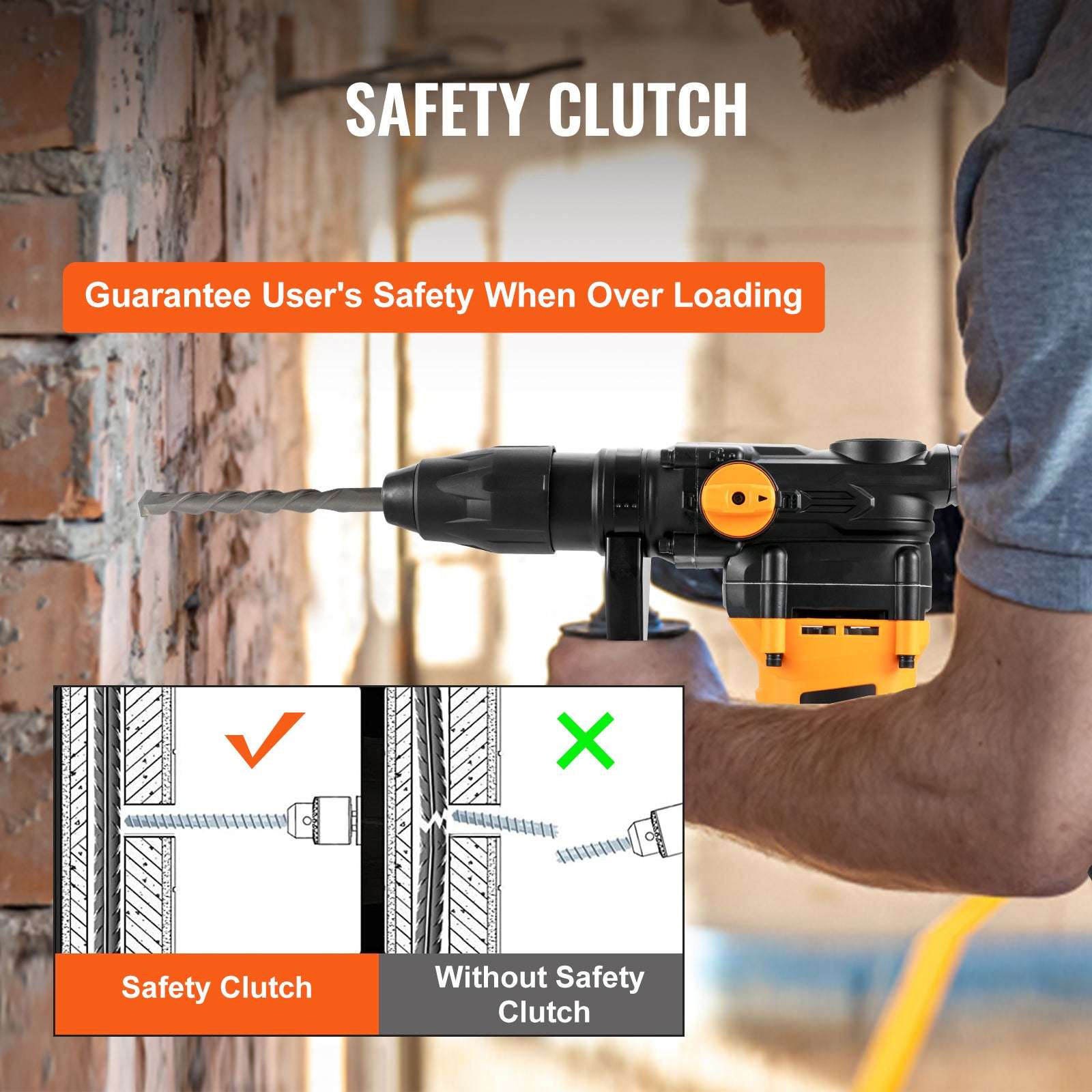 1600W Rotary Hammer Drill SDS Max 42mm 3 Mode Concrete Breaker-