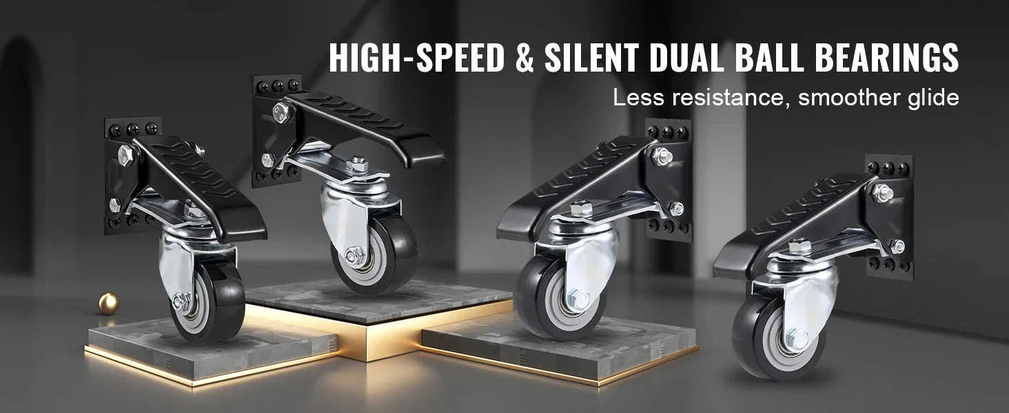 165 lb Side‑Mounted Workbench Caster Wheels (Set of 4) 2.5" Retractable-4 pcs / UNITED KINGDOM