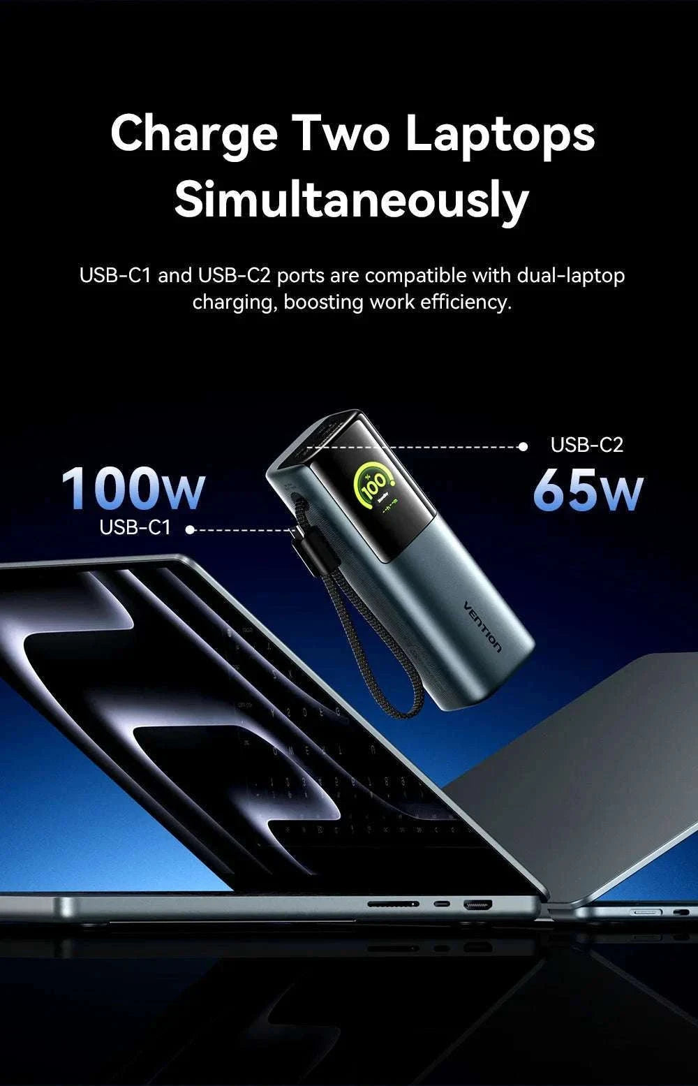 165W Power Bank 20000mAh Fast Charging Laptop & Phone Charger-165w Max Gray / 20000mAh