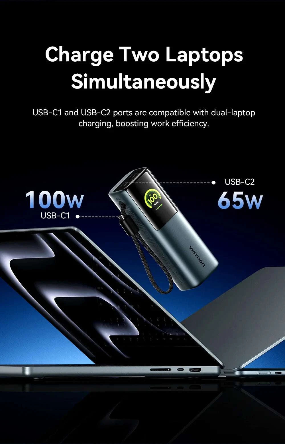 165W Power Bank 20000mAh Fast Charging Laptop & Phone Charger-165w Max Gray / 20000mAh
