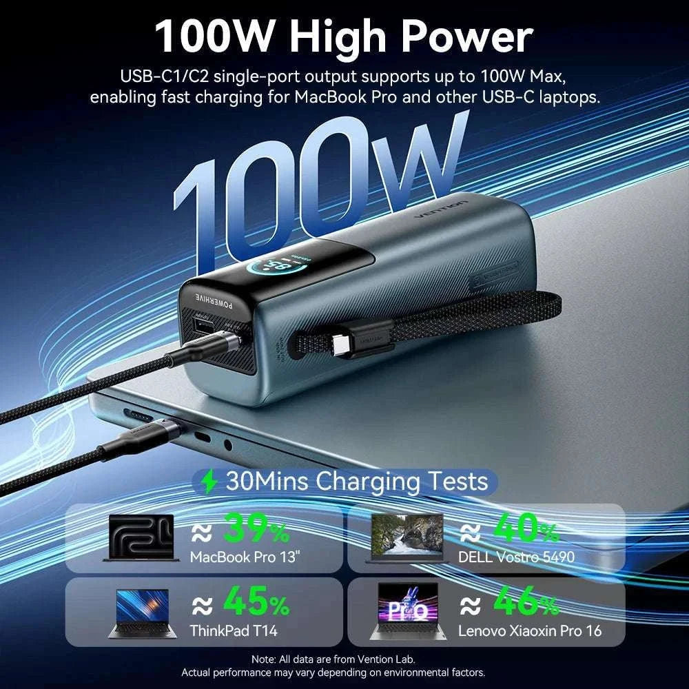 165W Power Bank 20000mAh Fast Charging Laptop & Phone Charger-165w Max Gray / 20000mAh