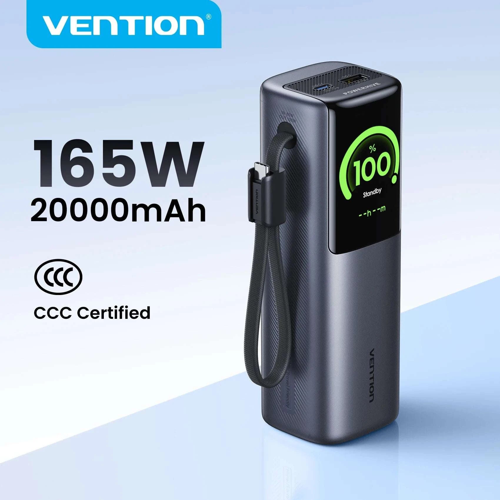 165W Power Bank 20000mAh Fast Charging Laptop & Phone Charger-165w Max Gray / 20000mAh