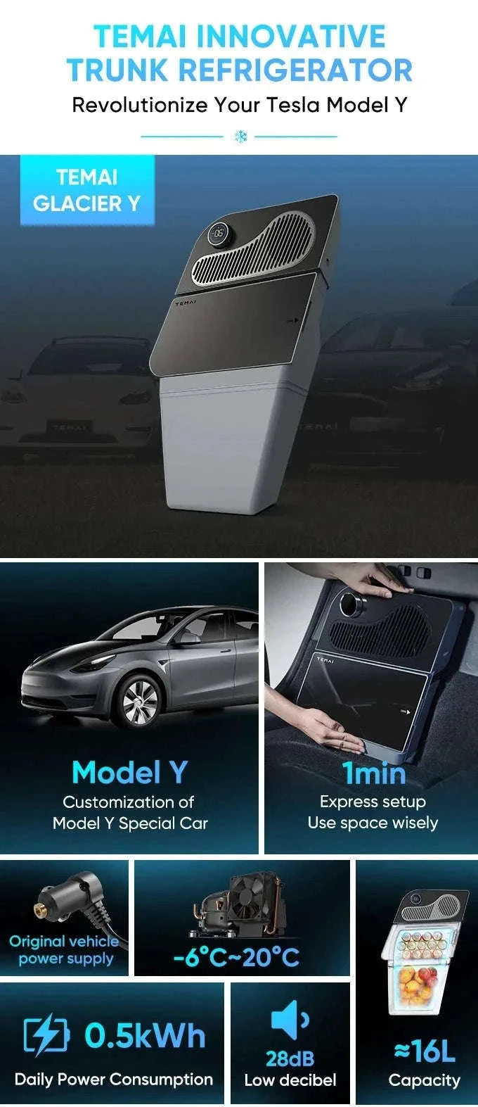 16L Compressor Fridge for 2021-2026 Vehicle, Excludes 2025-2026 Berlin-Built Juniper and 7-Seat Models-Y16 / japan