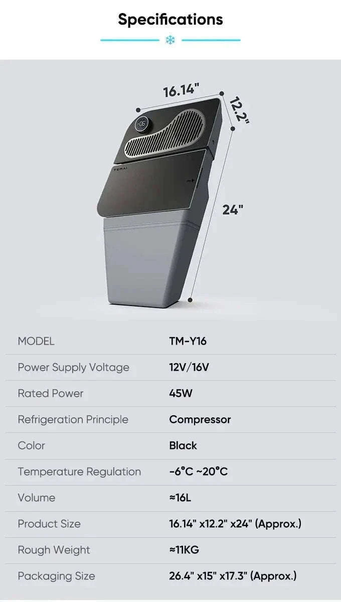 16L Compressor Fridge for 2021-2026 Vehicle, Excludes 2025-2026 Berlin-Built Juniper and 7-Seat Models-Y16 / japan