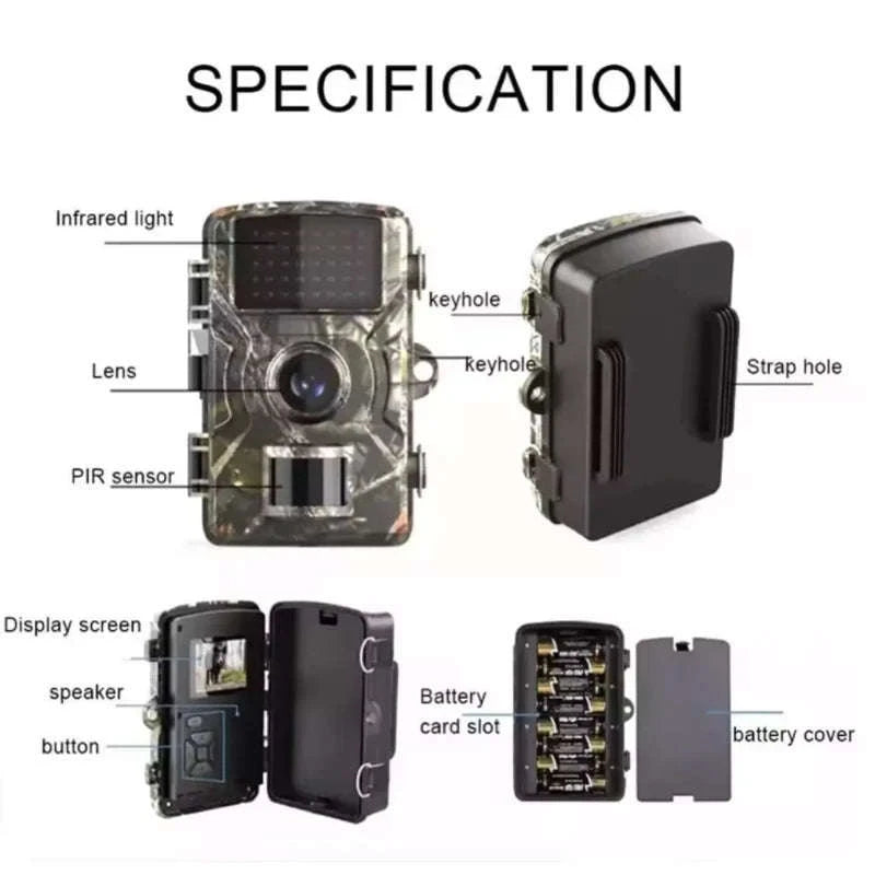 16MP 1080P Hunting Trail Camera with Motion-Activated Night Vision-H1 / China Mainland
