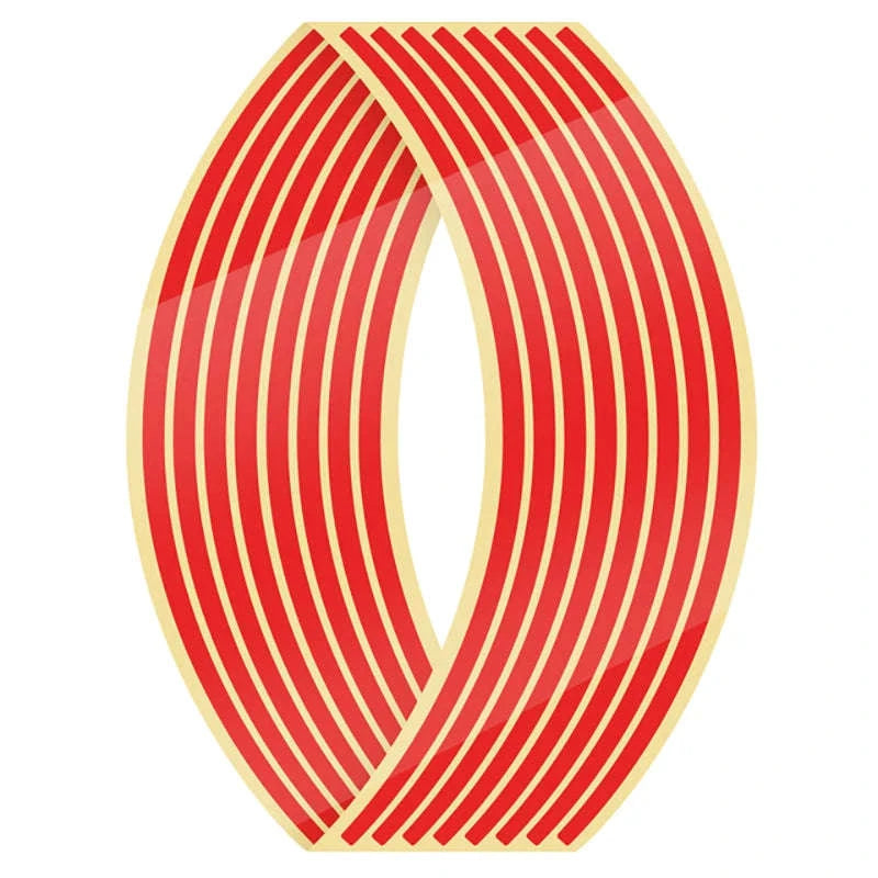 16pcs Reflective Wheel Stickers for Motorcycle & Car Rims-Silver