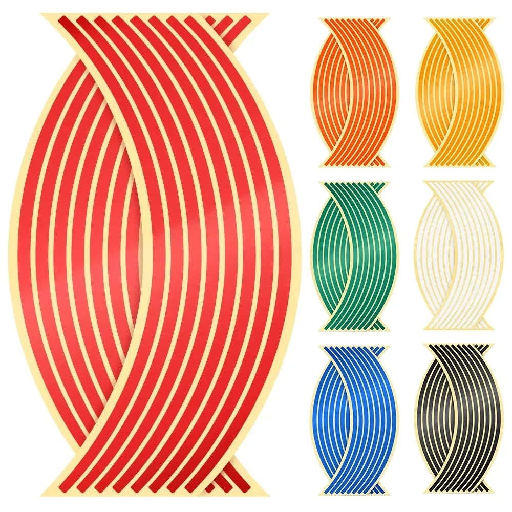 16pcs Reflective Wheel Stickers for Motorcycle & Car Rims-Silver