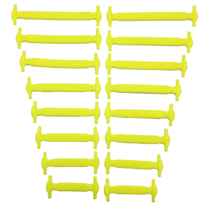 16pcs Silicone No-Tie Shoelaces in 12 Vibrant Colors-2black-2white / 120cm