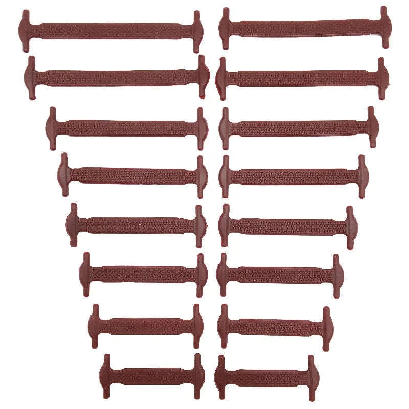 16pcs Silicone No-Tie Shoelaces in 12 Vibrant Colors-2black-2white / 120cm