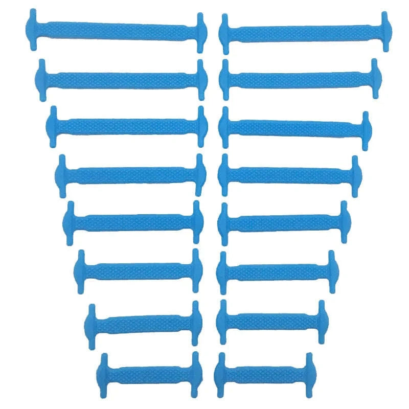 16pcs Silicone No-Tie Shoelaces in 12 Vibrant Colors-2black-2white / 120cm