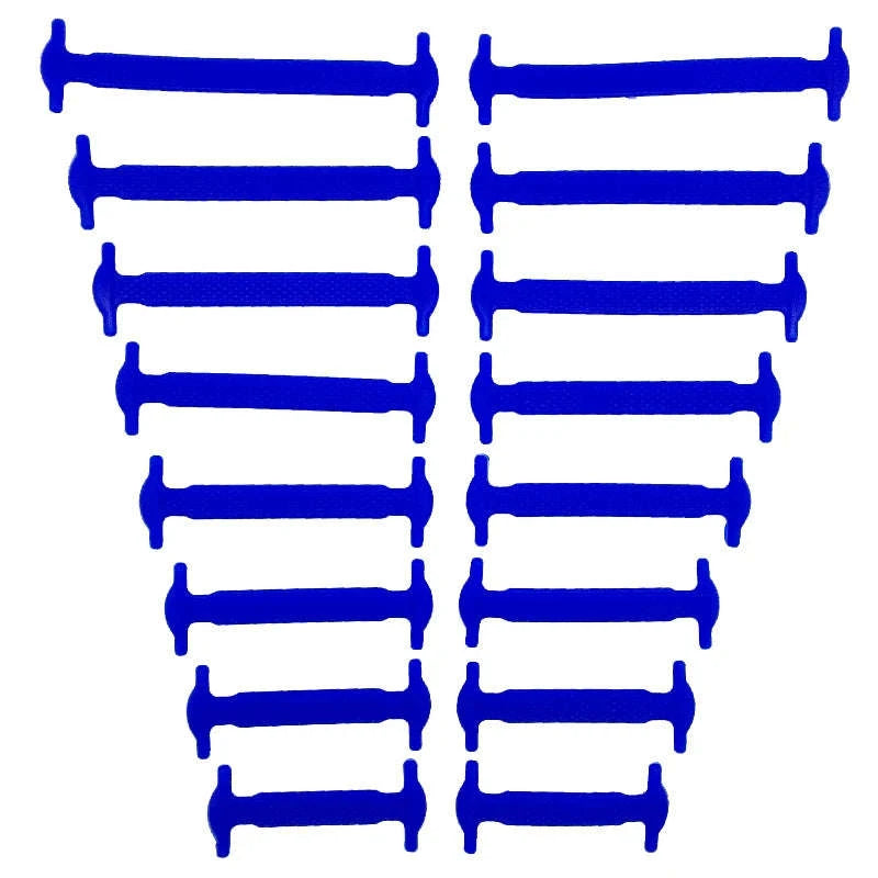 16pcs Silicone No-Tie Shoelaces in 12 Vibrant Colors-2black-2white / 120cm