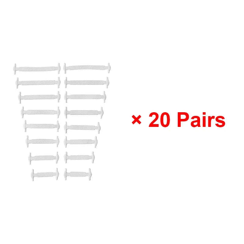 16pcs Silicone No-Tie Shoelaces in 12 Vibrant Colors-2black-2white / 120cm