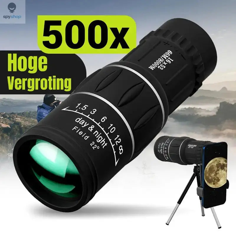 16x52 Monocular Telescope High-Power Dual Focus Optical Zoom Scope High Magnification Long Range Night Spyglass Telescope 