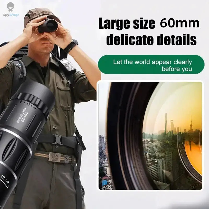 16x52 Monocular Telescope High-Power Dual Focus Optical Zoom Scope High Magnification Long Range Night Spyglass Telescope 