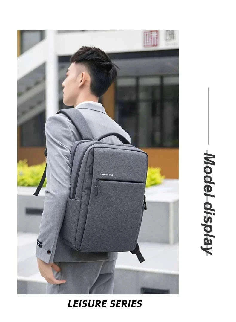 17.3 Inch Laptop Backpack with Waterproof Storage-Light Gray / 17.3