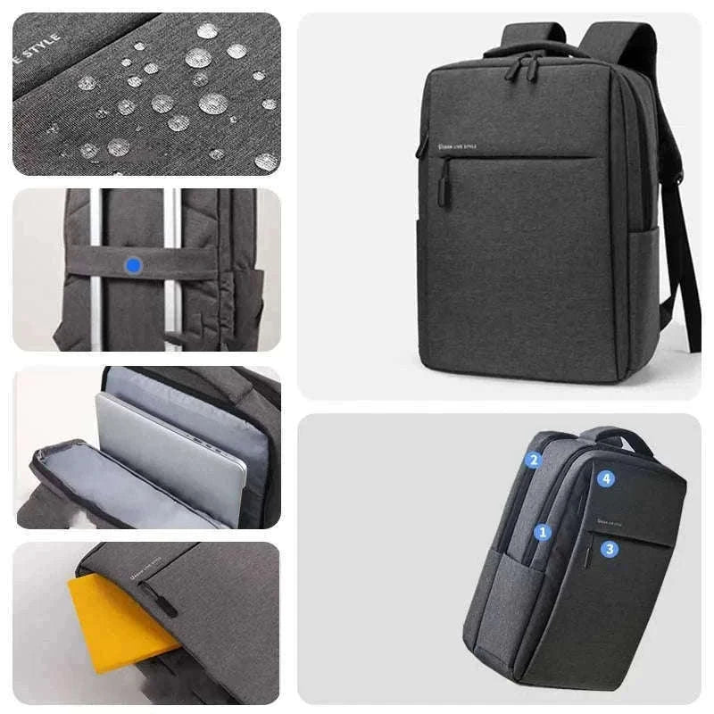 17.3 Inch Laptop Backpack with Waterproof Storage-Light Gray / 17.3