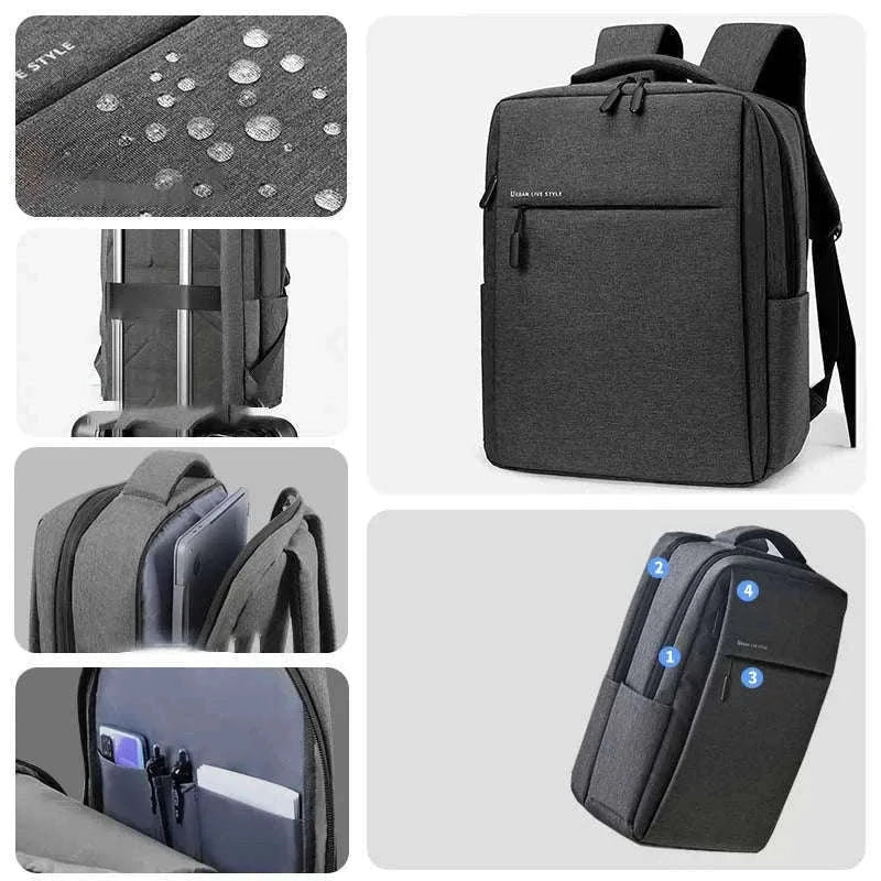 17.3 Inch Laptop Backpack with Waterproof Storage-Light Gray / 17.3