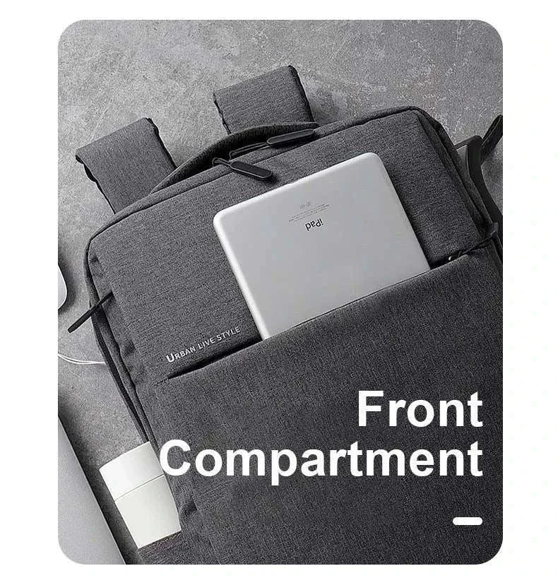17.3 Inch Laptop Backpack with Waterproof Storage-Light Gray / 17.3