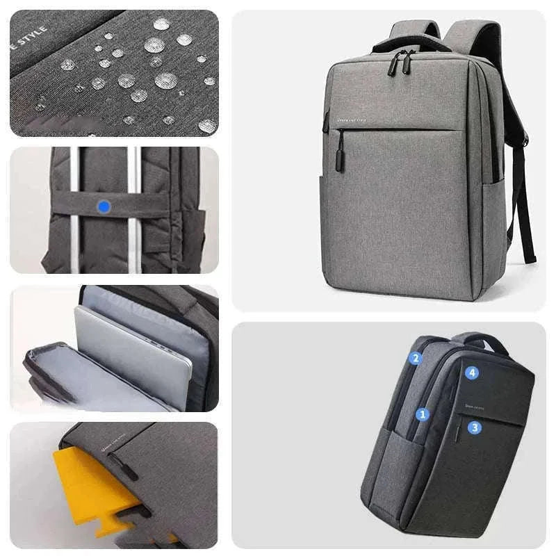 17.3 Inch Laptop Backpack with Waterproof Storage-Light Gray / 17.3