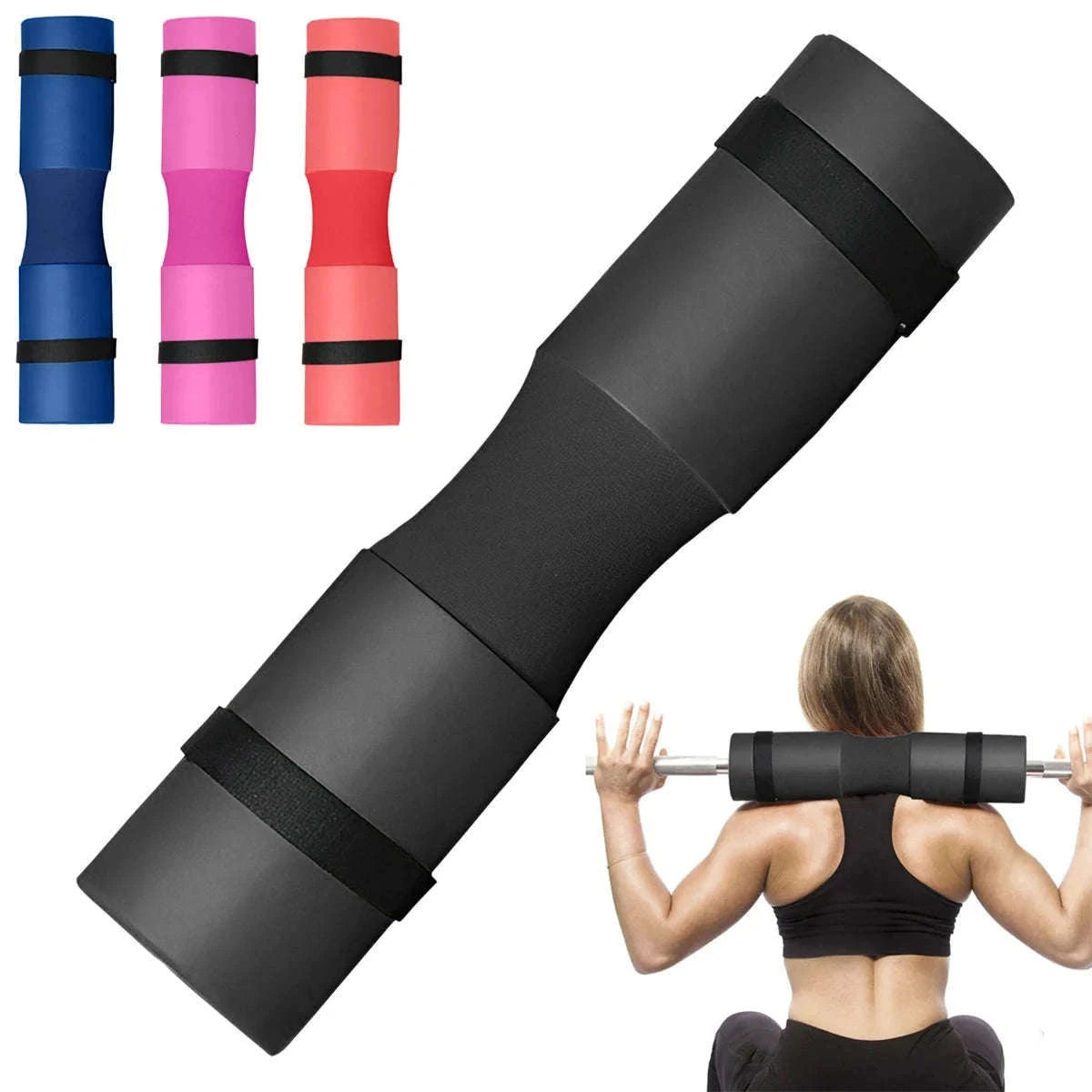 17.7'' Thick Barbell Squat Pad with Non-Slip Grip & Neck Support-Pink