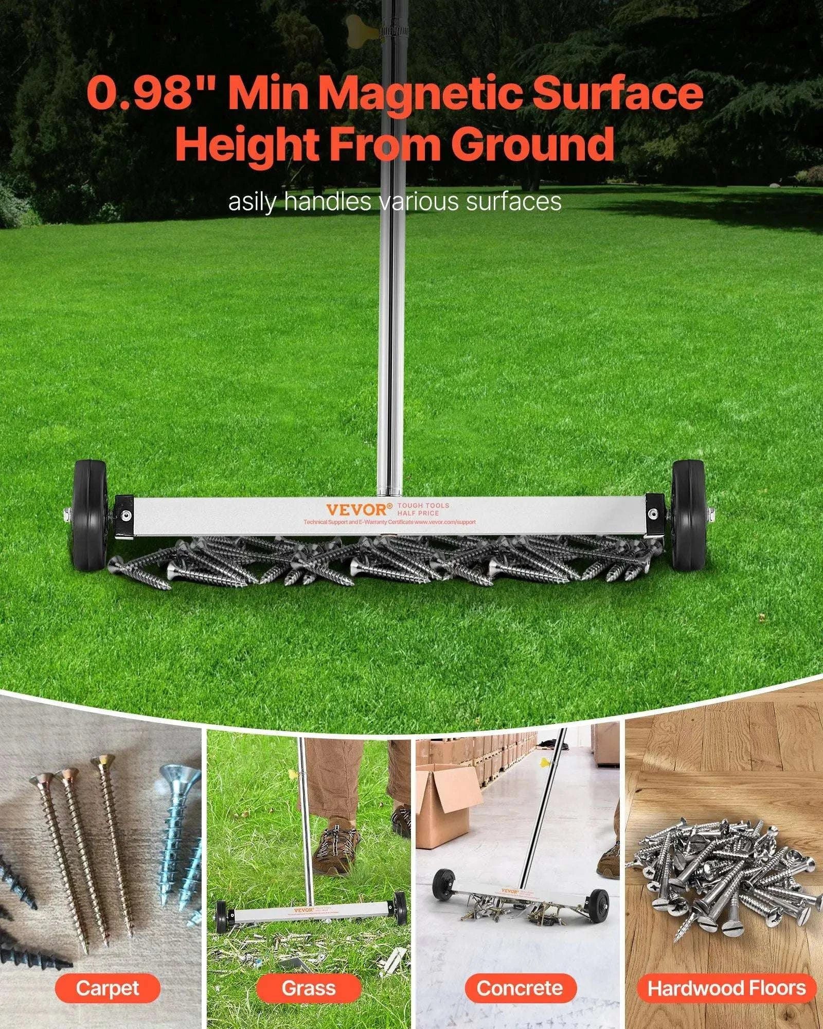 17 Inch Magnetic Sweeper with Wheels – 10 lb Debris Pickup-United States