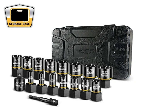 17-Piece Impact Bolt Extractor Kit for Damaged Bolts-United States