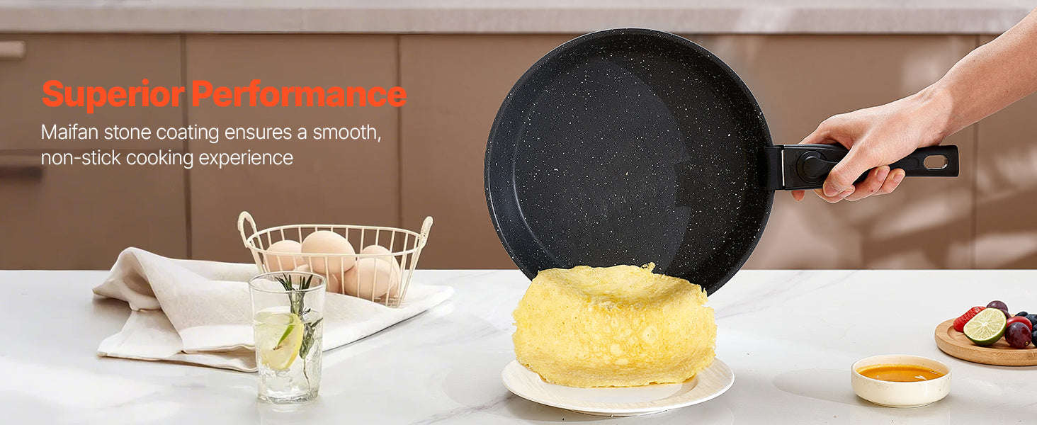 17-Piece Nonstick Cookware Set with Detachable Handles-1 set / CZECH REPUBLIC