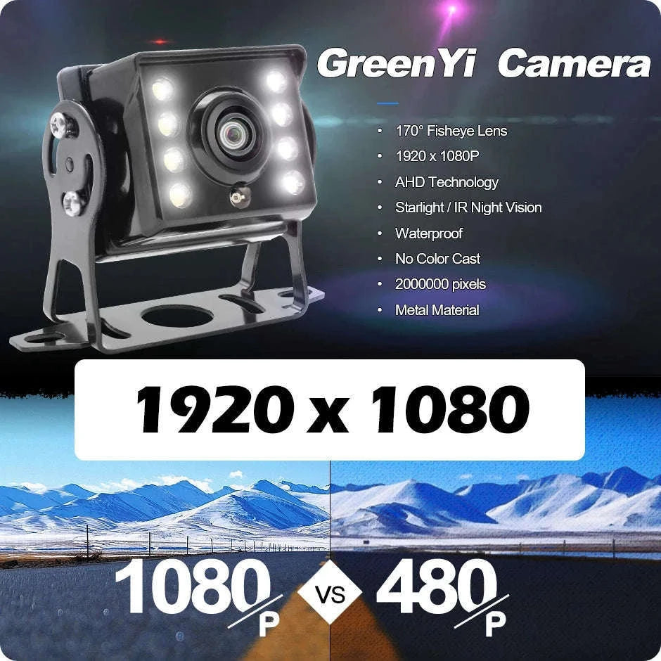170° 1080P Wide Angle Car Rear View Camera for Bus Truck-YP637-4Pin
