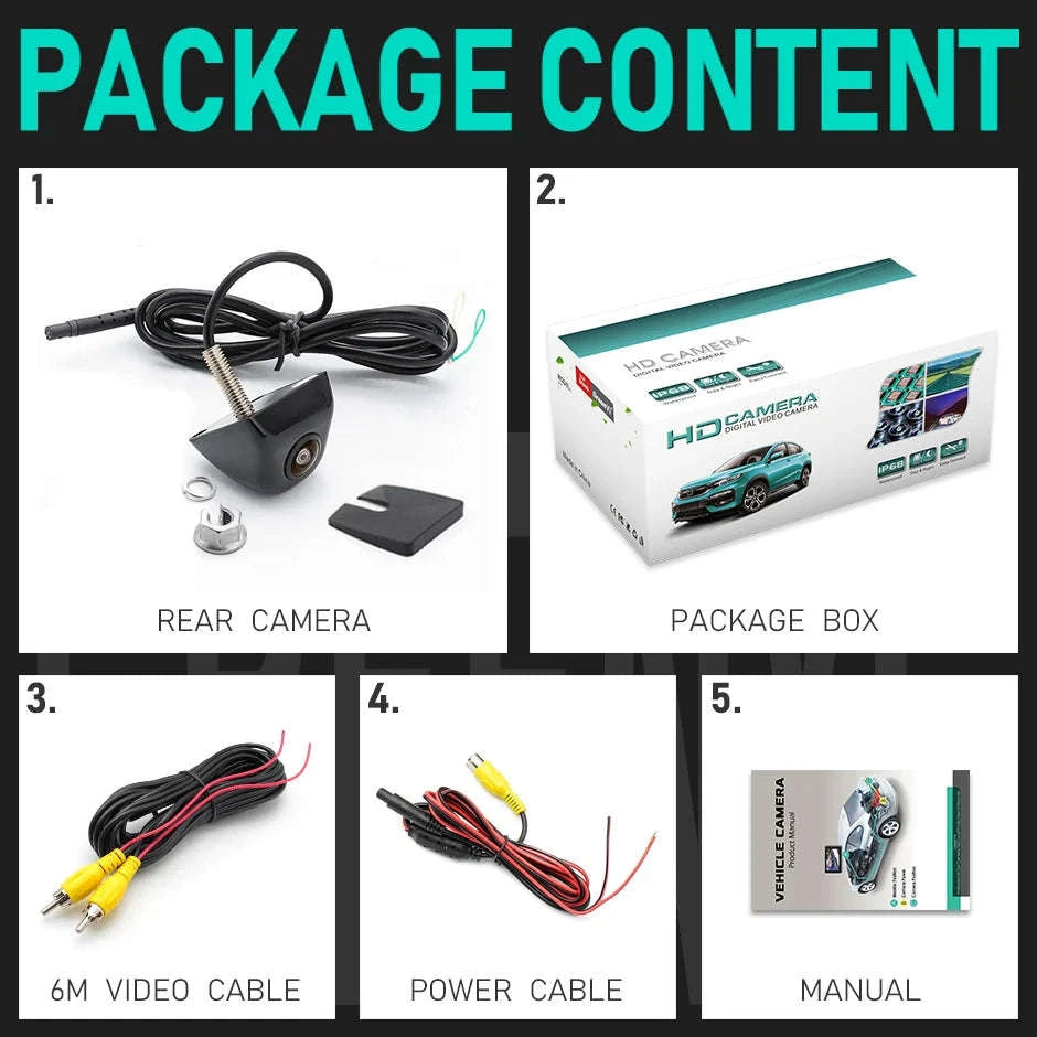 170 Degree Night Vision Rear View Camera-Black Camera