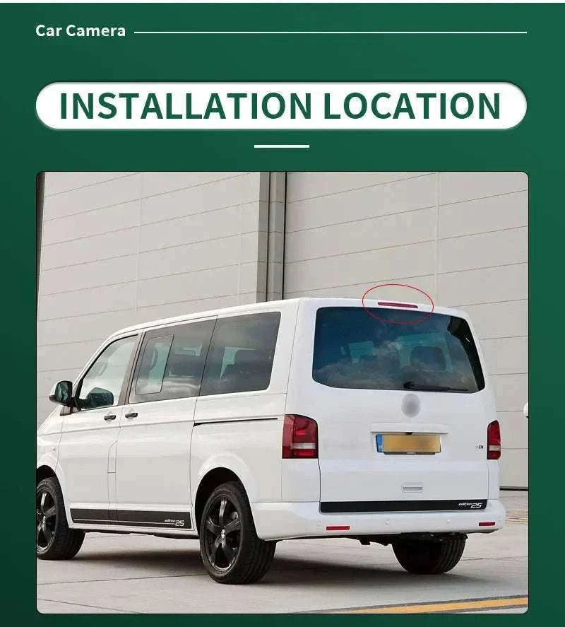 170° Wide Angle Brake Light Reverse Camera for VW T5 Transporter-CVBS-AHD / 12 V