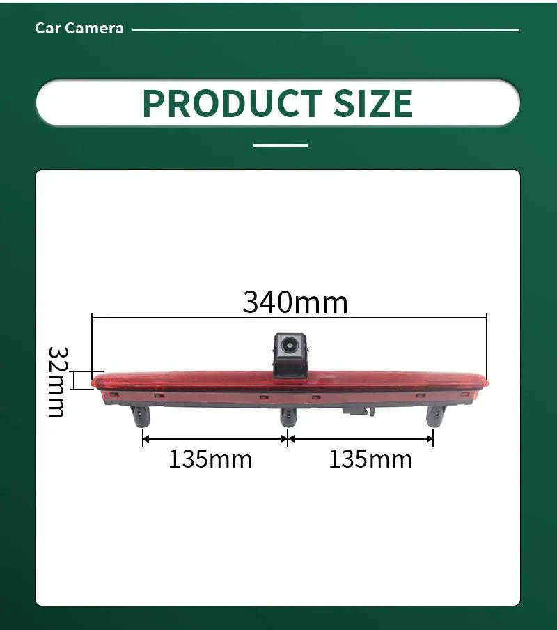 170° Wide Angle Brake Light Reverse Camera for VW T5 Transporter-CVBS-AHD / 12 V